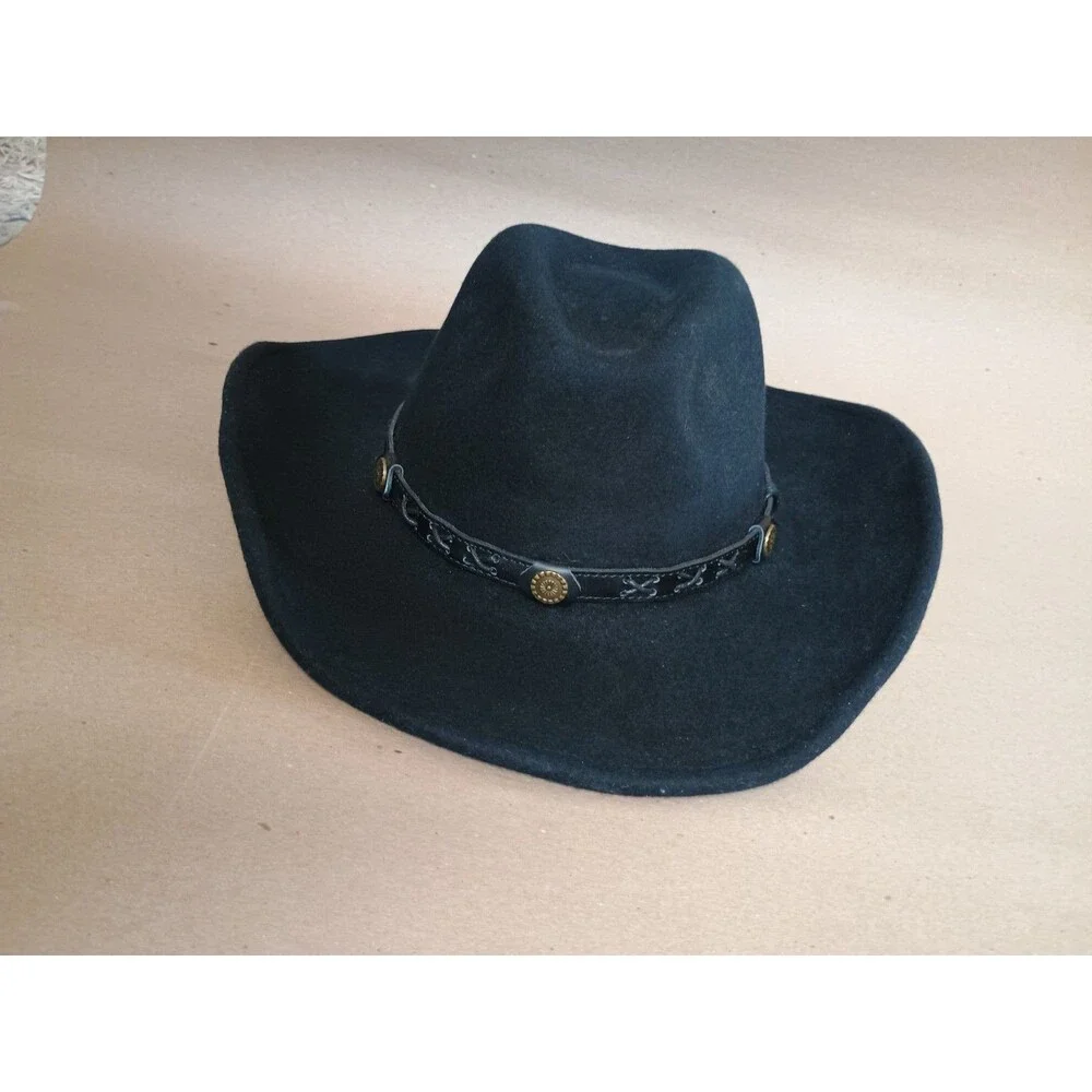 Twister Dakota 100% Wool Size Large Cowboy Hat Western Wear Black Rancher Felt